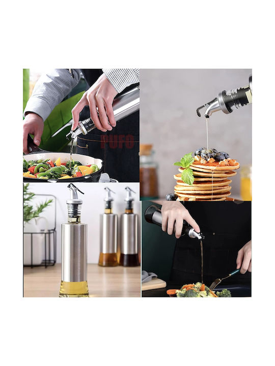Pufo Taste Glasspender-Set Öl Essig 300 ml Silber