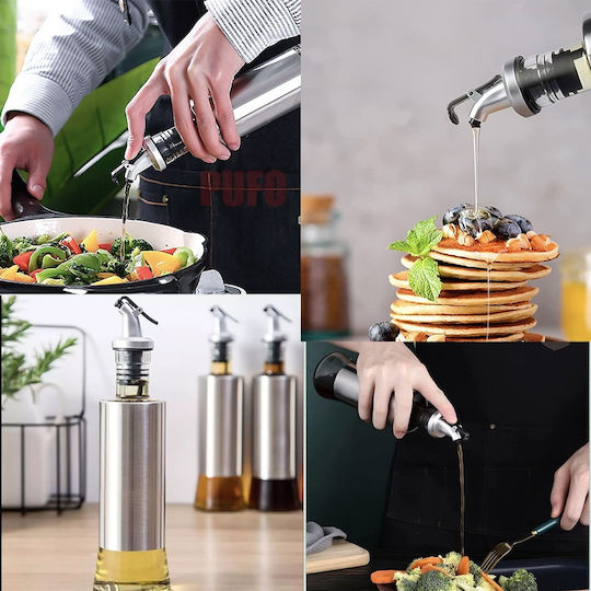 Pufo Taste Glasspender-Set Öl Essig 300 ml Silber