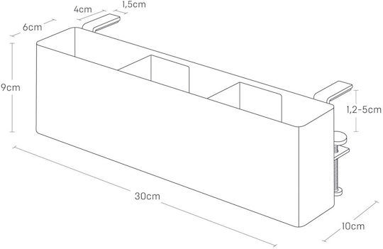 Tower Slim Abnehmbarer Tischkorb Weiß Yamazaki