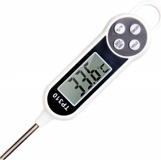 Digital Food Thermometer Probe Lcd Display 4 Buttons Automatic Shut-off Measurement Range 50° C To +300° C