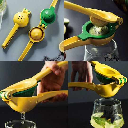 Double Manual Juicer Pufo Lemony Citrus Lemons Limes Oranges 22 Cm Yellow Green Double Manual Juicer Pufo Lemony Citrus Lemons Limes Oranges 22 Cm Yellow Green