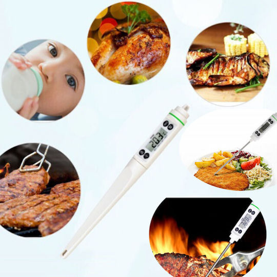 Digital Thermometer Probe Kitchen Liquids Food Meat Dairy Pastries Wax Etc -50°c To +350°c Premium Model White
