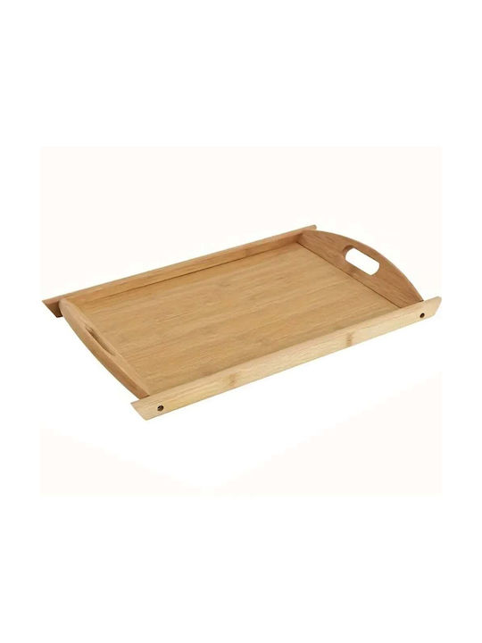 Bamboo Serving Tray Handles 51 Cm Brown
