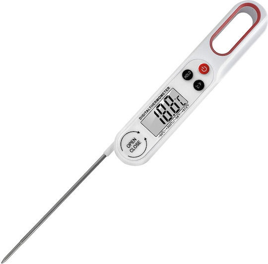 Termometre Alimentare Digital cu Acul Mare Ecran Ușor de Citit 50°C +300°C Oprire Automată Model Plier Alb