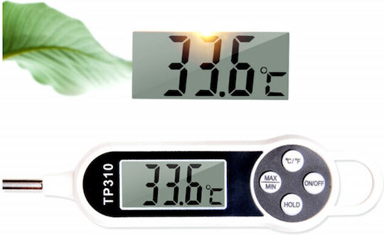 Digital Food Thermometer Probe Lcd Display 4 Buttons Automatic Shut-off Measurement Range 50° C To +300° C