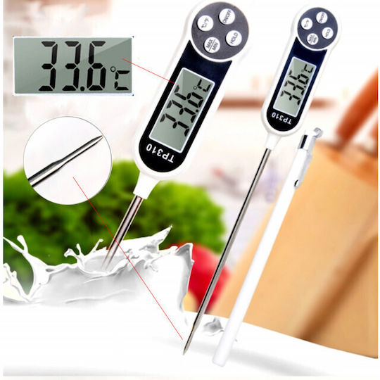 Digital Food Thermometer Probe Lcd Display 4 Buttons Automatic Shut-off Measurement Range 50° C To +300° C
