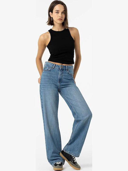 High Waist Women's Jean Trousers in Regular Fit Blue