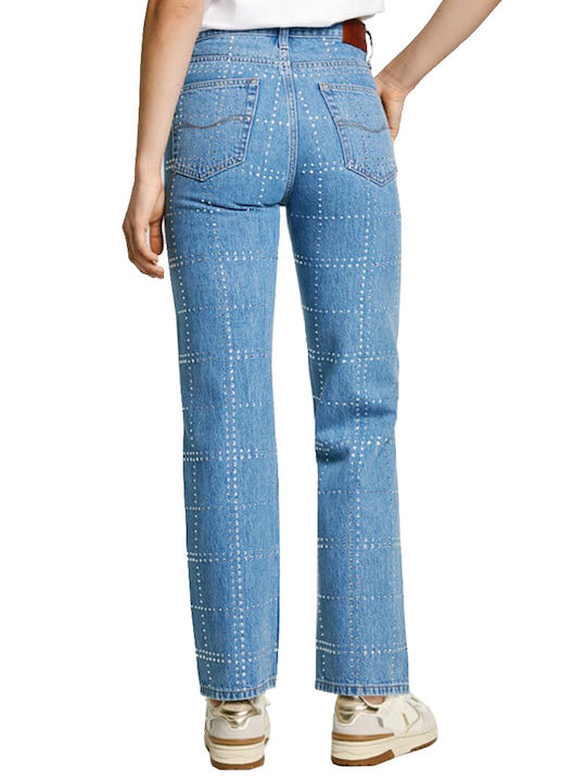 Pepe Jeans Women's Fabric Trousers in Straight Line Blue