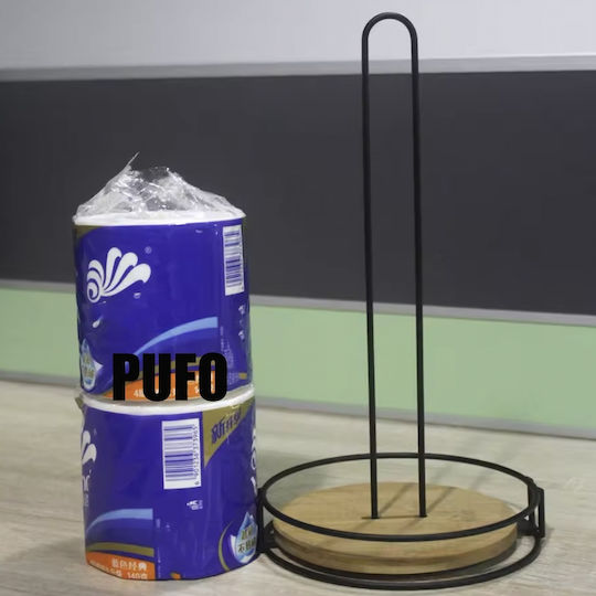 Suport Metal Bamboo pentru Prosoape de Hârtie și Servetele Roll de Bucătărie 33 Cm