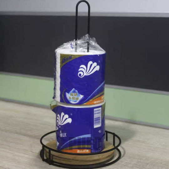 Suport Metal Bamboo pentru Prosoape de Hârtie și Servetele Roll de Bucătărie 33 Cm