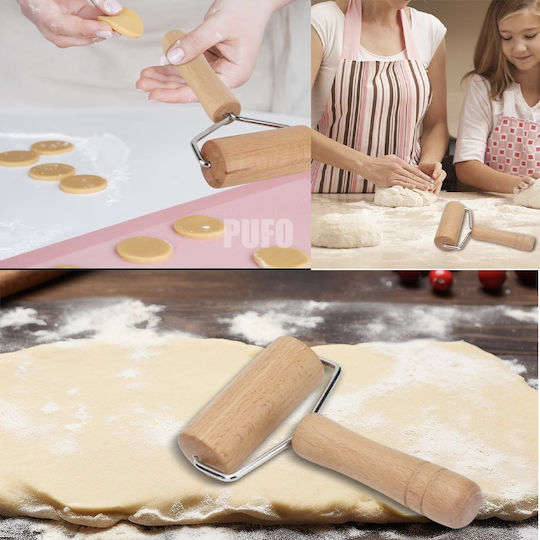 Praktischer Holz-Nudelholz mit Griff zum Ausrollen von Teig für Pizza und Donuts