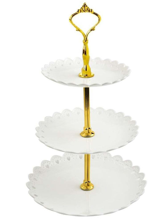 3-Tier Puffo Cookies Fruit Dessert Tower with Base White 34 x 27 cm 3-Tier Puffo Cookies Fruit Dessert Tower with Base White 34 x 27 cm