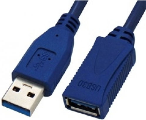 USB Cable 3.0 A M A/F 1.8m Extension Blue Bag Pieces:2 04.001.0293