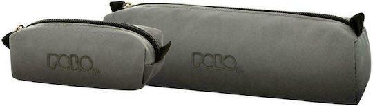 Polo Wallet Pencil Case Barrel with 1 Compartment Gray