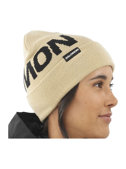 Beanie Unisex Beanie Knitted in Beige color