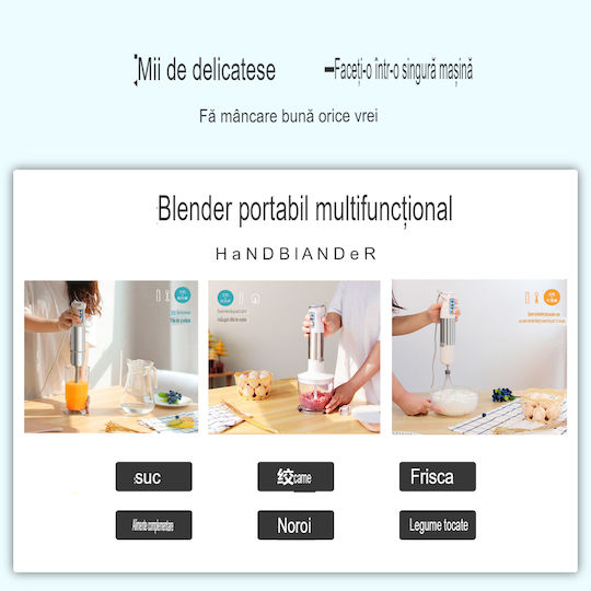 Hand Blender with Stainless Rod 600W Gray