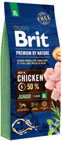 Brit Premium by Nature Junior XL 15kg Dry Food Gluten-Free for Large Breed Puppies with Chicken