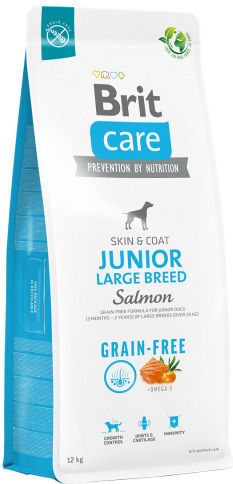 Brit Care Skin & Coat Junior Large 12kg Dry Food Grain-Free & Gluten-Free for Large Breed Puppies with Potatoes and Salmon