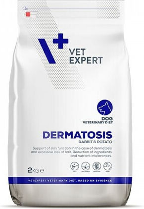 VetExpert Dermatosis 2kg Dry Food Grain-Free & Gluten-Free for Adult Dogs with Rabbit and Potatoes