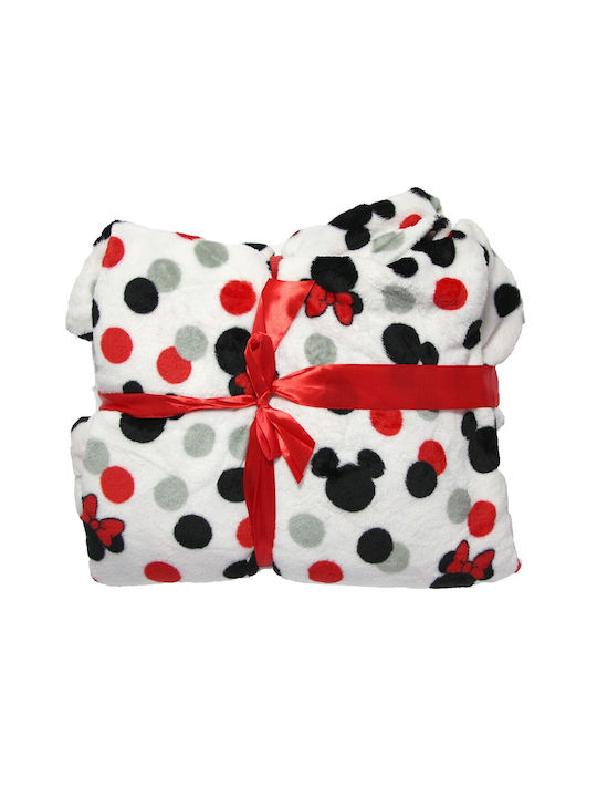 Disney Κουβέρτα Fleece Mickey ΛΕΥΚΟ 94x85εκ.