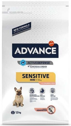 Affinity Advance Sensitive Mini 1.5kg Ξηρά Τροφή χωρίς Γλουτένη για Ενήλικους Σκύλους Μικρόσωμων Φυλών με Ρύζι και Σολομό
