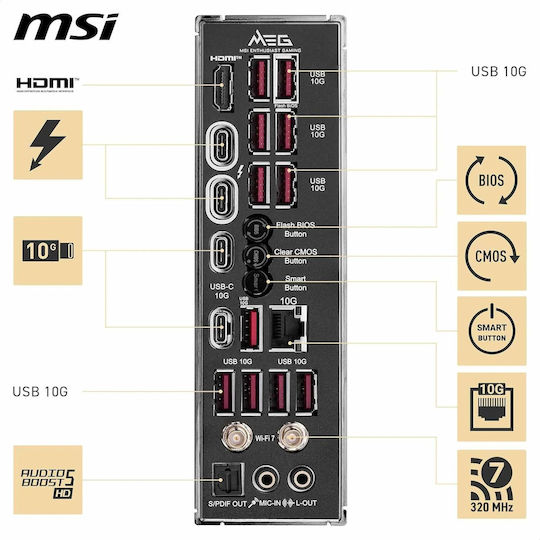 MSI MEG Z890 Ace Wi-Fi Motherboard ATX with Intel 1851 Socket