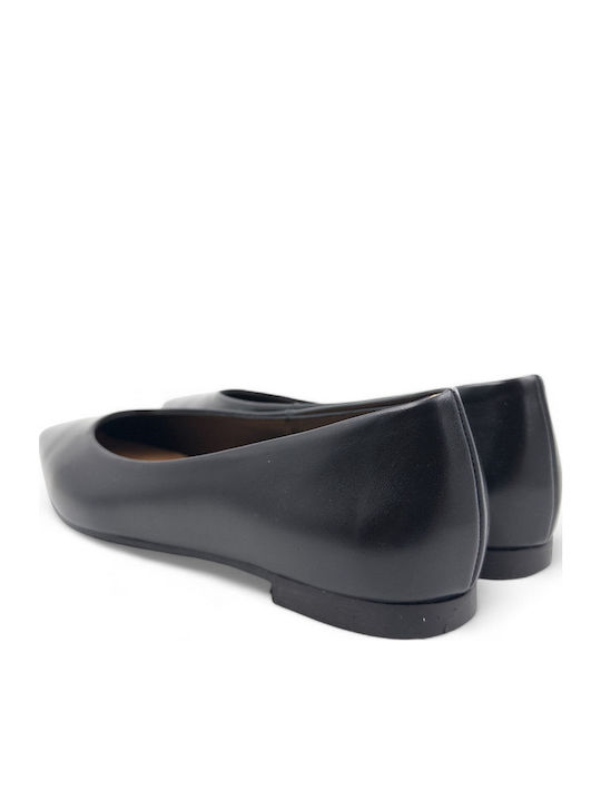 Leder Damen Ballerinas Schwarze