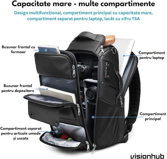 Camera Backpack Multifunctional Bag Professional Dslr Mirrorless Cameras Sports Cameras Drones Tripod Support Lenses Accessories Anti-theft Lock Laptop Compartment Backpack