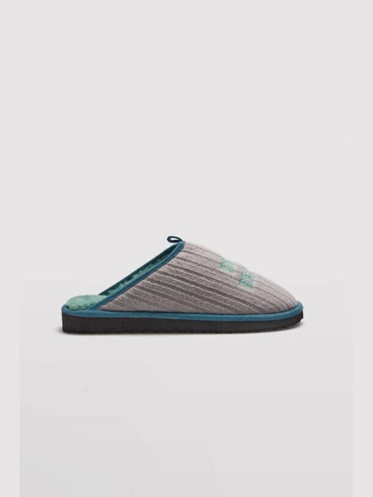 Men's Slippers with Fur Blue