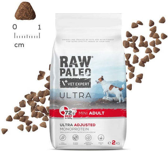 Vet Expert Ultra 2kg Dry Food Gluten-Free for Adult Small Breed Dogs with Beef