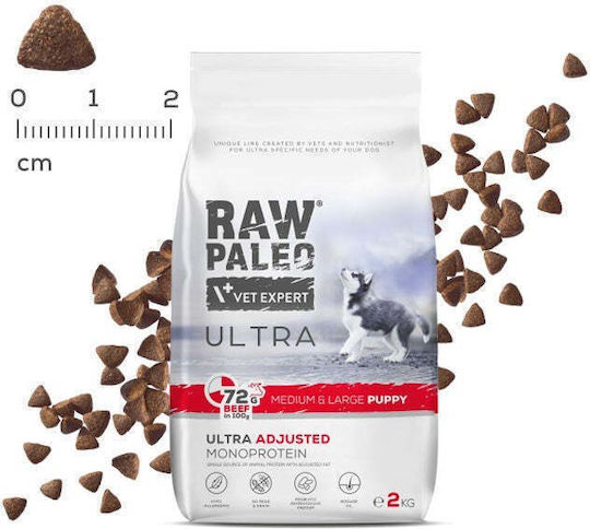 Raw Paleo 10kg Hrană Uscată fără Cereale & Gluten pentru Căţei de Rase Medii & Mari cu Carne de vită