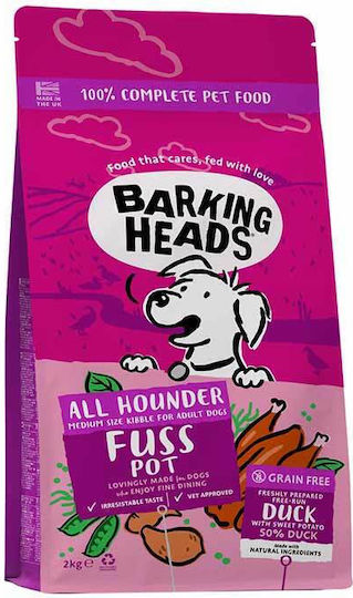 Barking Heads Doggylicious 2kg Dry Food Grain-Free & Gluten-Free for Adult Small Breed Dogs with Duck, Potatoes and Fish