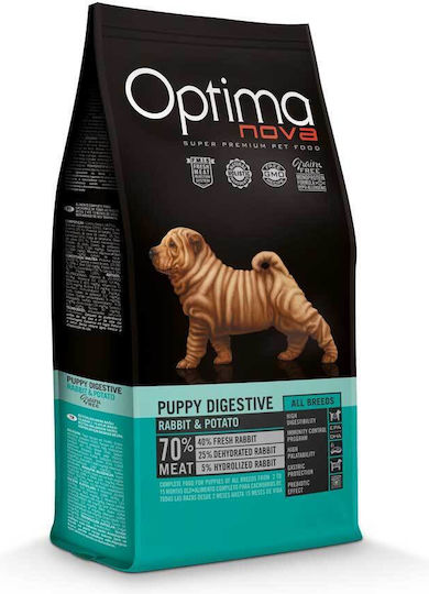 Optimanova Puppy Digestive 2kg Trockenfutter ohne Getreide für Welpen mit Kartoffeln