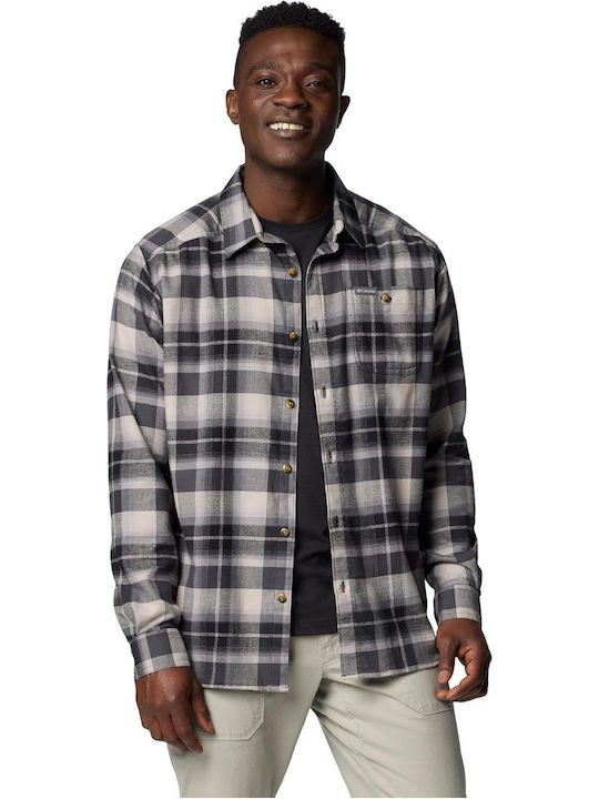 Cornell Woods Long-sleeved Flannel Shirt Checked Black/Grey