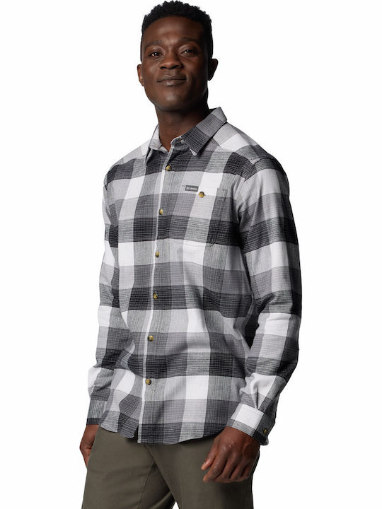 Cornell Woods Long-sleeved Flannel Shirt Checked Black/Grey