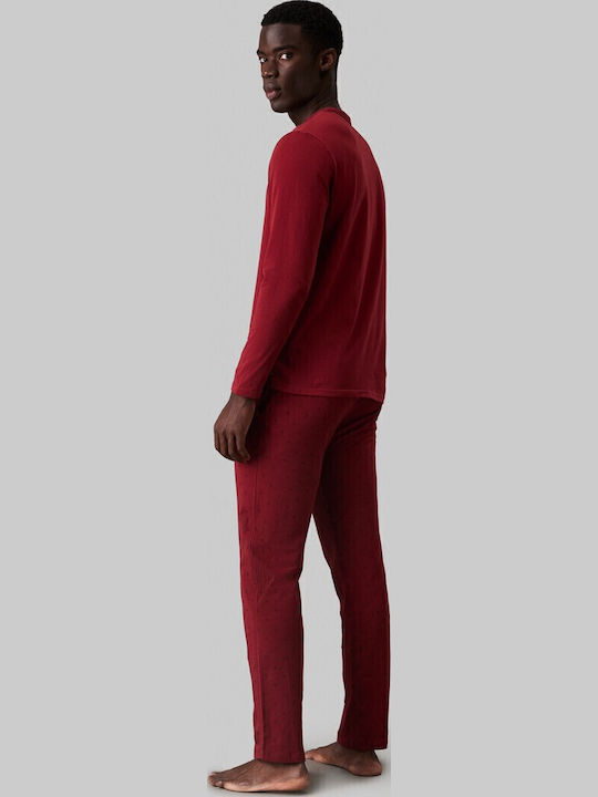 Calvin Klein Men's Winter Pajamas Set Bordeaux