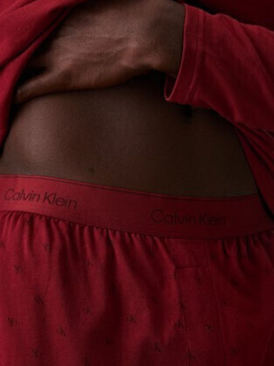 Calvin Klein Men's Winter Pajamas Set Bordeaux