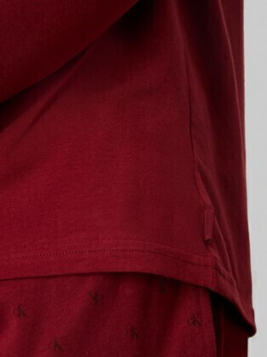Calvin Klein Men's Winter Pajamas Set Bordeaux