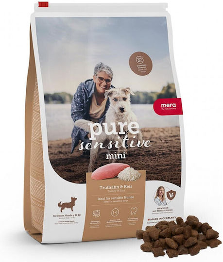 Meradog Pure Sensitive Mini Adult 4kg Dry Food for Adult Small Breed Dogs with Turkey and Rice