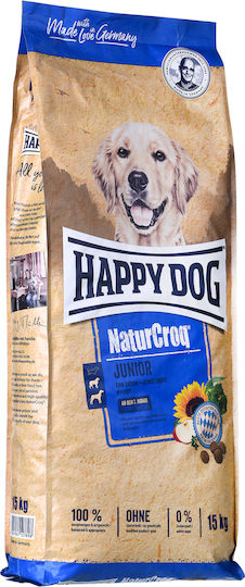 Happy Dog Naturcroq Junior 15kg Dry Food for Dogs with Tuna, Corn, Poultry, Beef and Liver