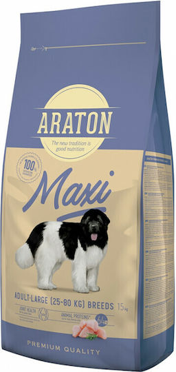 Araton Maxi 15kg Dry Food for Adult Large Breed Dogs with Meat