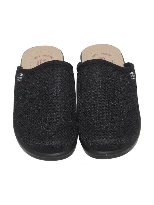 Fly Flot Femei Din piele Anatomici Sabot Negre