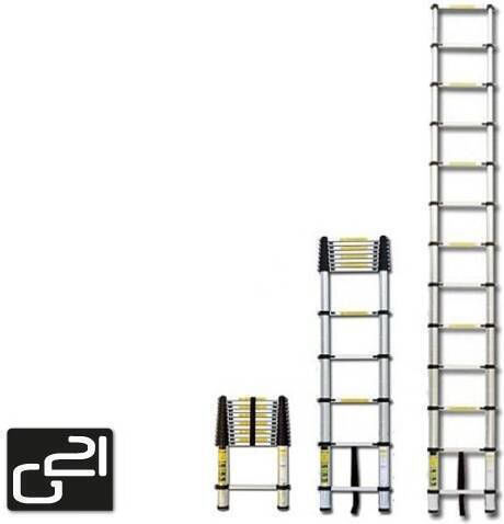 G21 Telescopic Ladder Aluminum of Steps with Maximum Height 3.2m