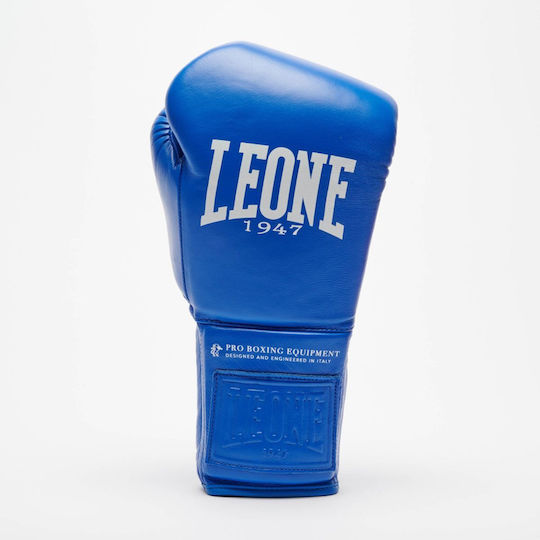 Leone 1947 Leather Boxing Gloves for Competition Blue