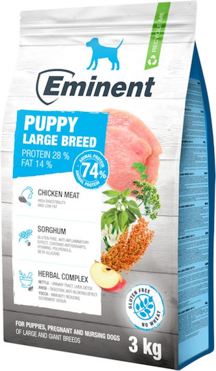 Eminent 3kg Dry Food for Large Breed Puppies with Poultry and Rice
