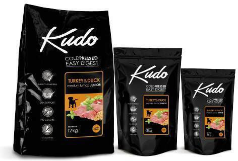 Kudo Turkey & Duck 15kg Dry Food for Medium & Large Breed Puppies with Turkey and Lamb