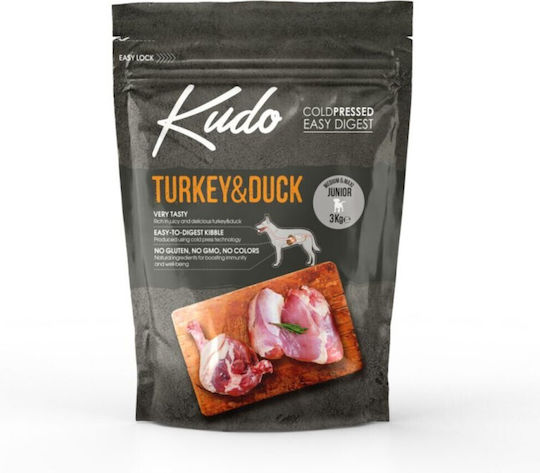 Kudo Turkey & Duck 15kg Dry Food for Medium & Large Breed Puppies with Turkey and Lamb