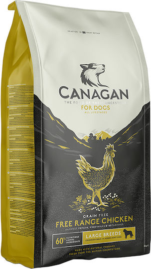 Canagan Free Run Chicken Large 12kg Ξηρά Τροφή Σκύλων Μεγαλόσωμων Φυλών χωρίς Σιτηρά με Κοτόπουλο