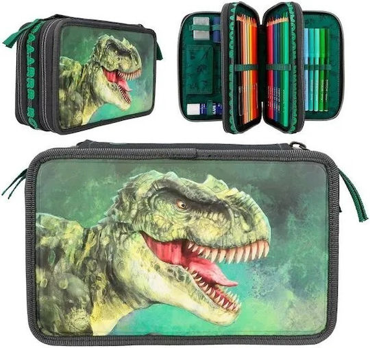 Depesche Pencil Case Barrel with 3 Compartments Green