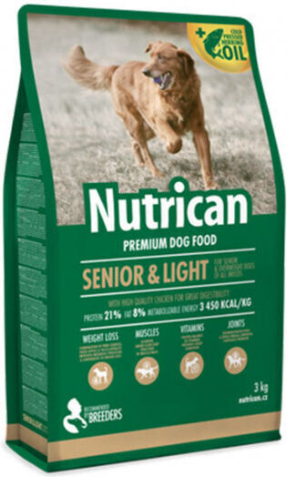 Nutrican Senior & Light 3kg Dry Food Diet for Senior Dogs with Corn and Chicken